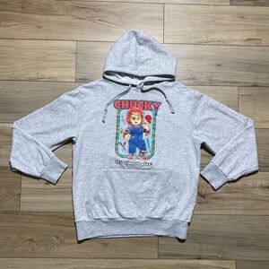 Chucky Mens Its Time to Play Long Sleeve Pullover Hoodie Size Small Gray